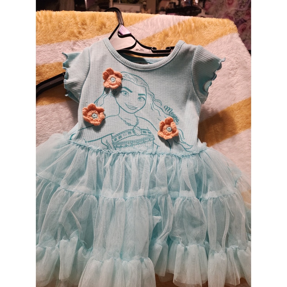 Disney Princess Moana Baby Girls Blue Tutu Dress Size 12 Months NWT